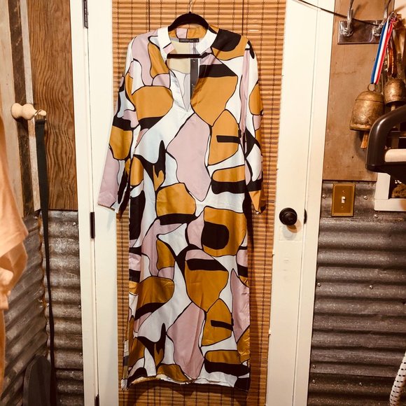 Zanzea Retro Print Maxi Dress w/ Pockets NWT - Picture 2 of 14